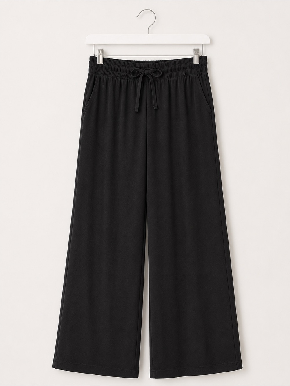 CRZ YOGA Wide Leg Pants Black Drawstring Travel Lounge Pants